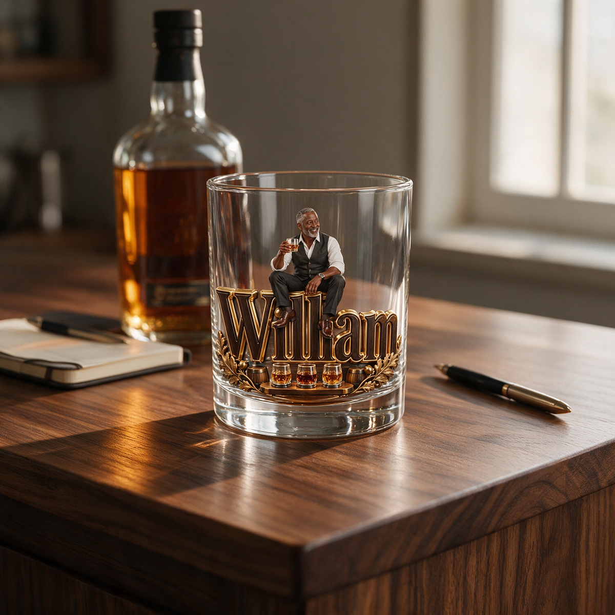 Personalized Custom Photo Whiskey Tasting Glass - Gift for Older Men