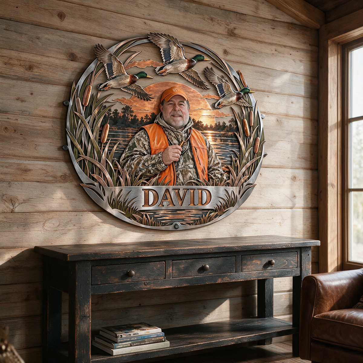 Personalized Custom Photo Duck Hunting 3D Cut Metal Sign - Gift for Older Men