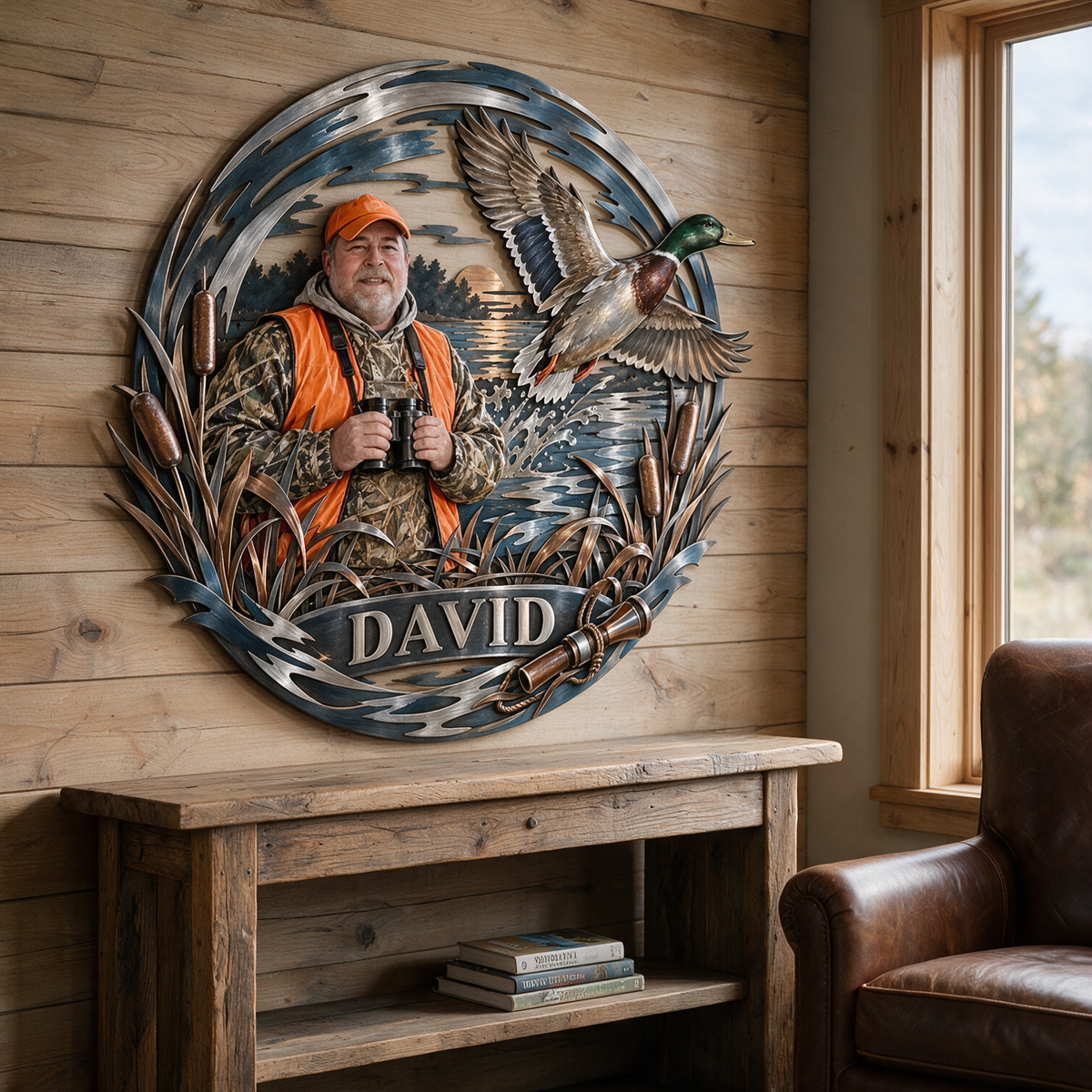 Personalized Custom Photo Duck Hunting 3D Cut Metal Sign - Gift for Older Men