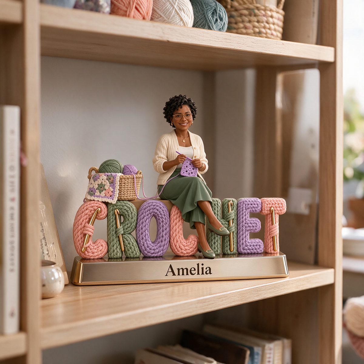 Personalized Custom Photo Crochet Custom Shaped Acrylic Plaque - Gift for Women