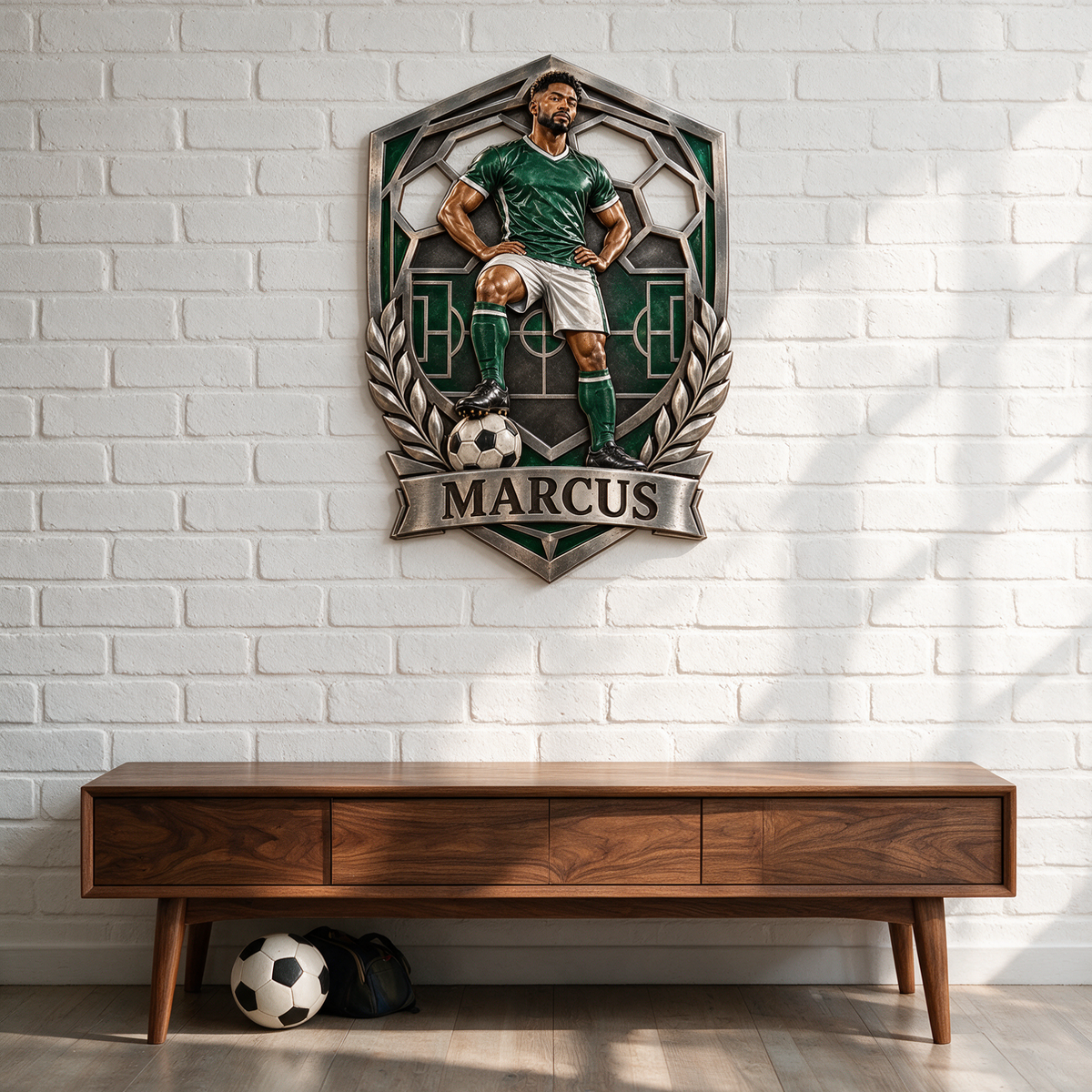 Personalized Custom Photo Soccer 3D Printed Cut Metal Sign - Gift for Young Men
