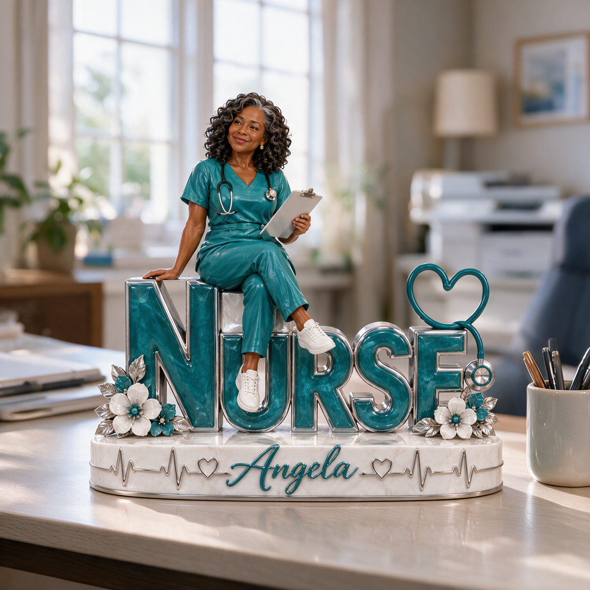 Personalized Custom Photo Nurse Custom Shaped Acrylic Plaque - Gift for Older Women