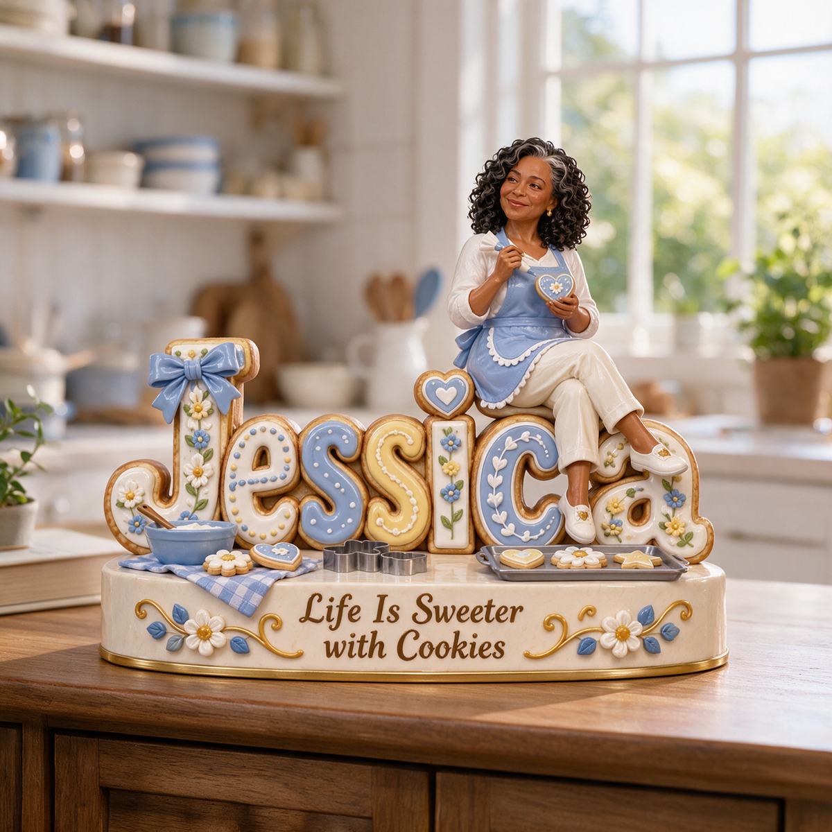 Personalized Custom Photo Cookie Baking 3D Name Figurine - Gift for Older Women