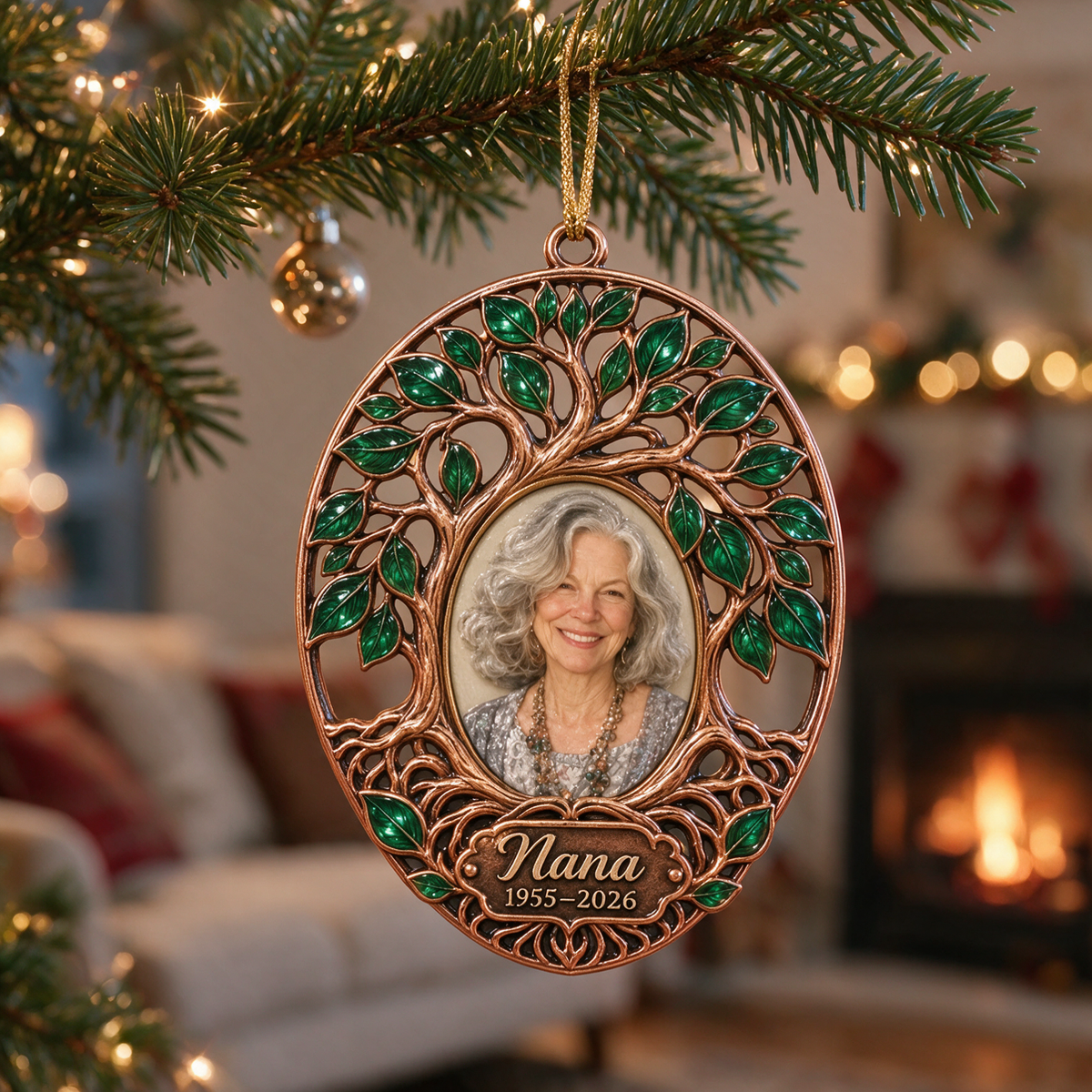 Personalized Custom Photo Tree of Life Memorial 3D Christmas Ornament - Grandmother Remembrance Keepsake