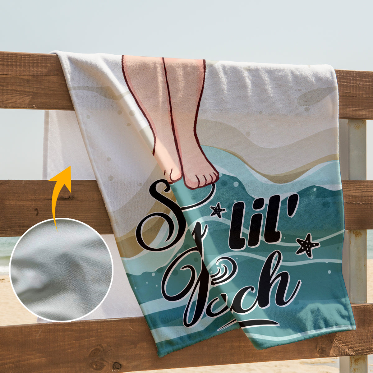 Salty Lil' Beach - Cadeau pour les amoureux de la mer : serviette de plage personnalisée pour une amie, une sœur, une petite amie, une épouse ou une maman. Idéale pour une amie, une sœur, une petite amie, une épouse ou une maman.
