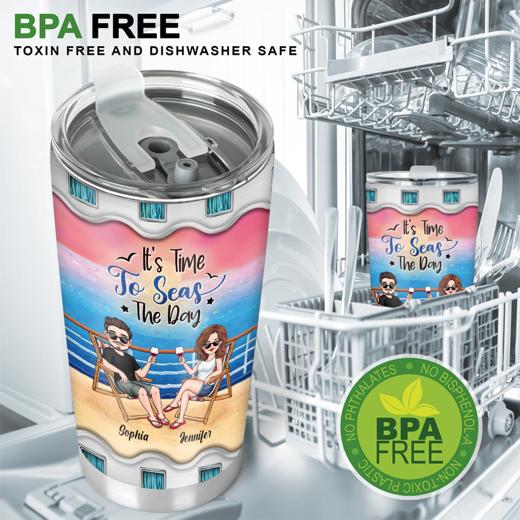 Gobelet isotherme de croisière personnalisé « Il est temps de profiter de la journée ».
