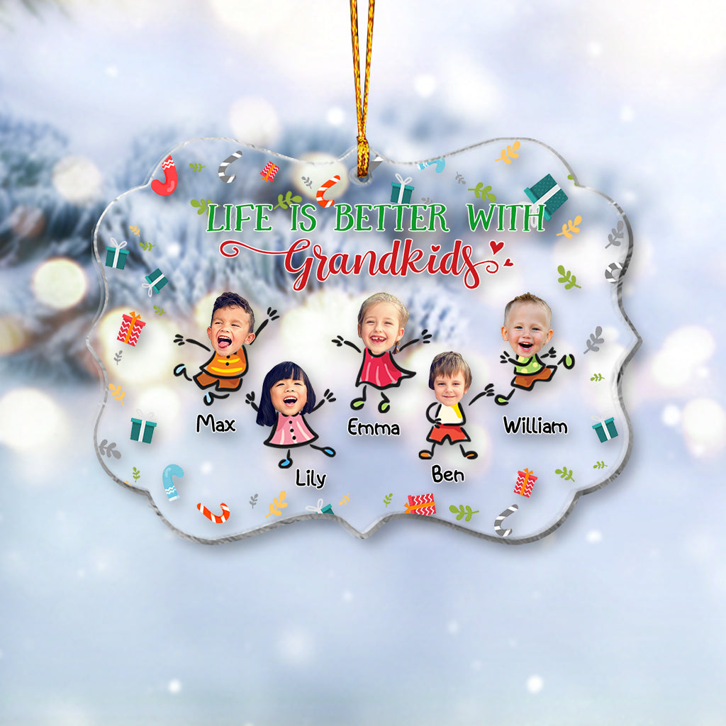 La vie est plus belle avec des petits-enfants - Ornement personnalisé pour grand-mère