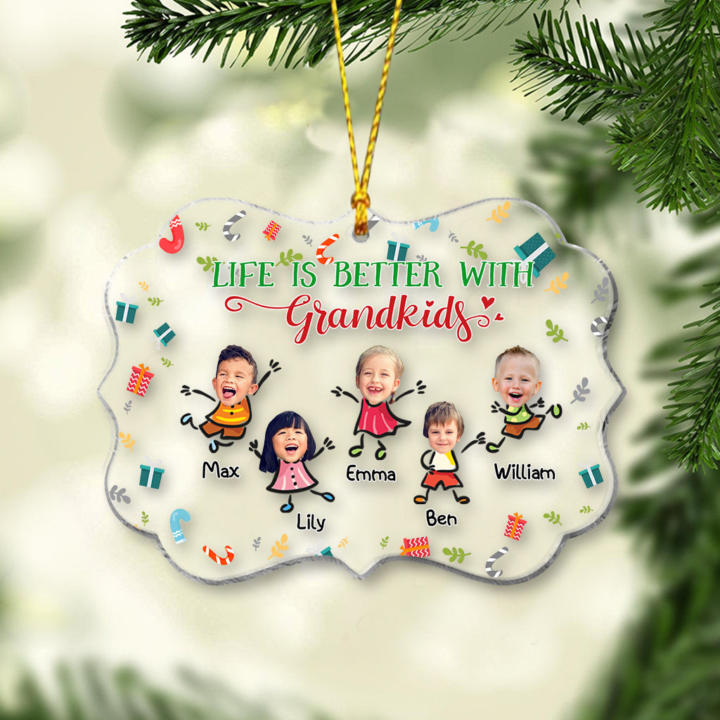 La vie est plus belle avec des petits-enfants - Ornement personnalisé pour grand-mère
