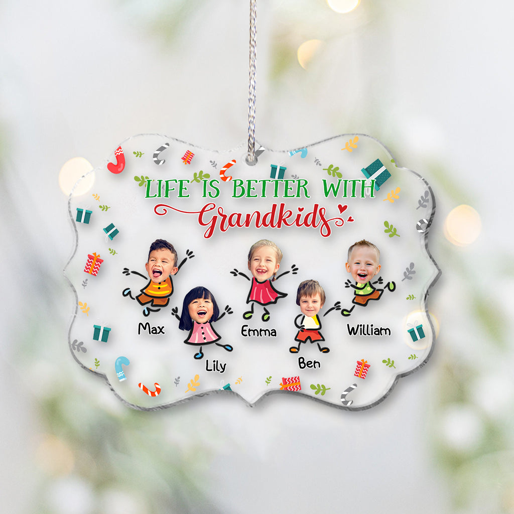 La vie est plus belle avec des petits-enfants - Ornement personnalisé pour grand-mère