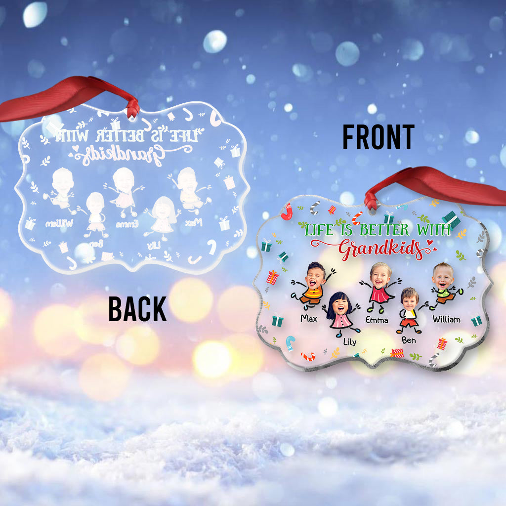 La vie est plus belle avec des petits-enfants - Ornement personnalisé pour grand-mère
