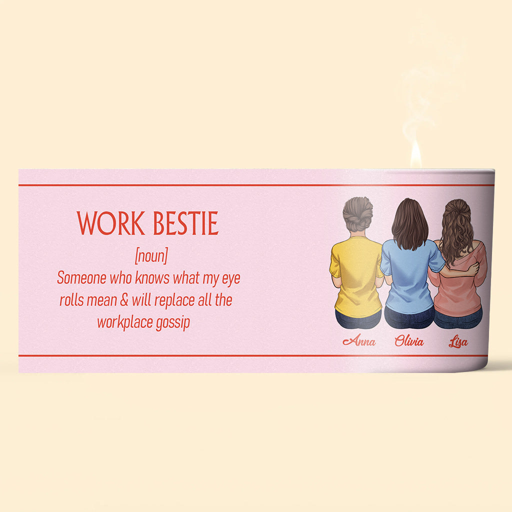 Work Bestie - Personalized Colleague Candle With Wooden Lid
