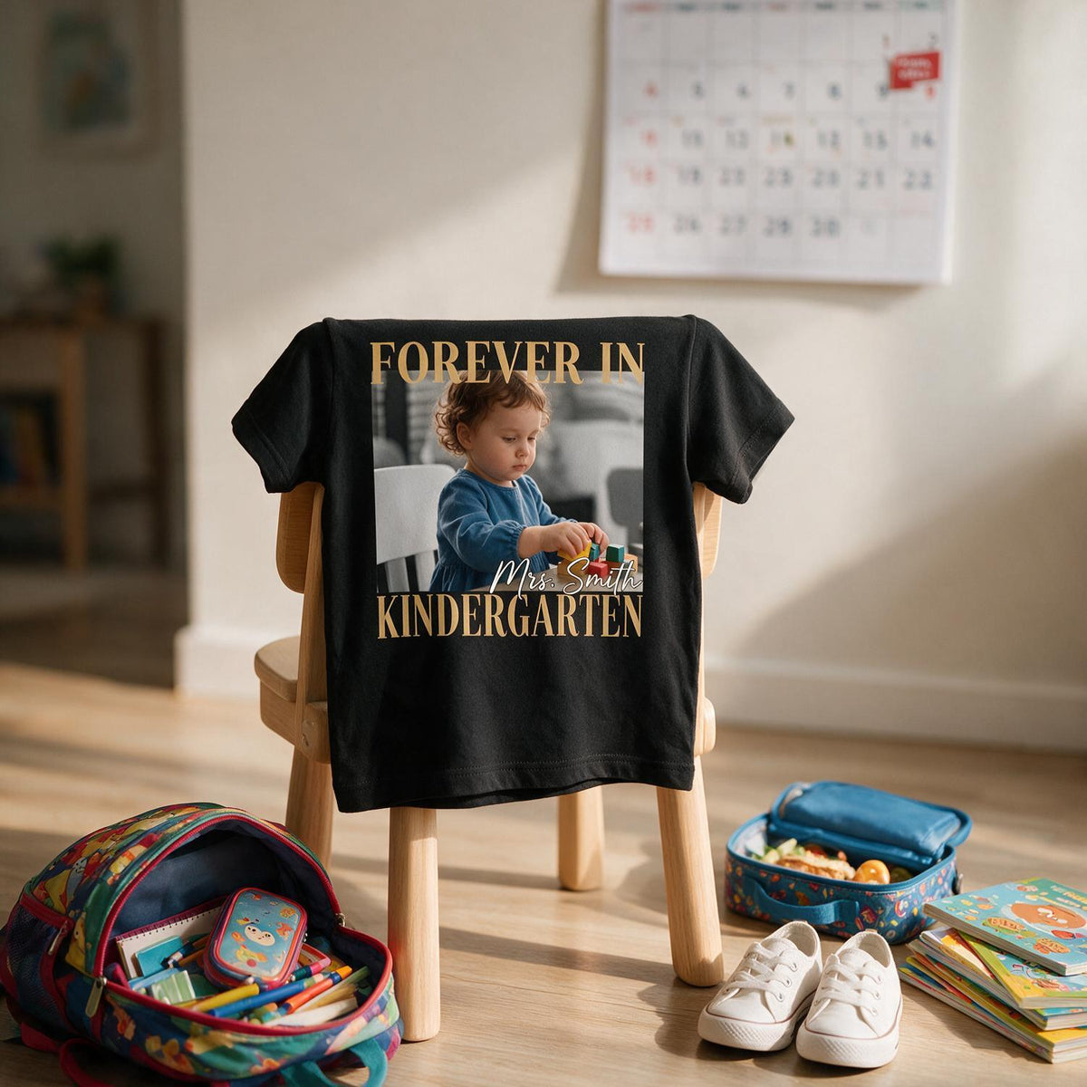 Personalized Back To School Kindergarten Custom Photo Shirt First Day Gift