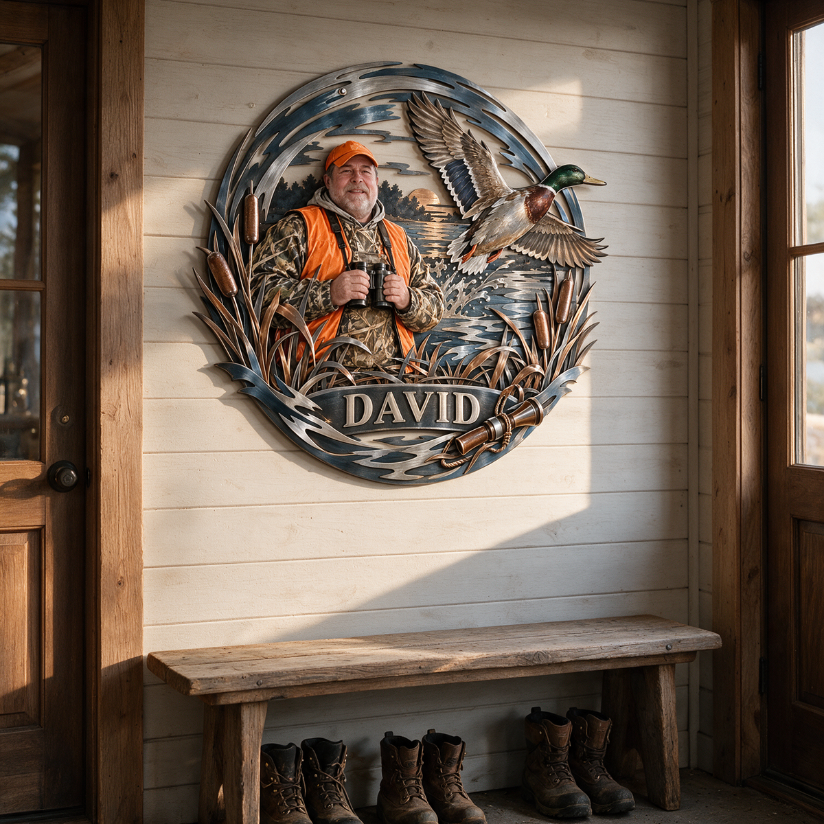 Personalized Custom Photo Duck Hunting 3D Cut Metal Sign - Gift for Older Men