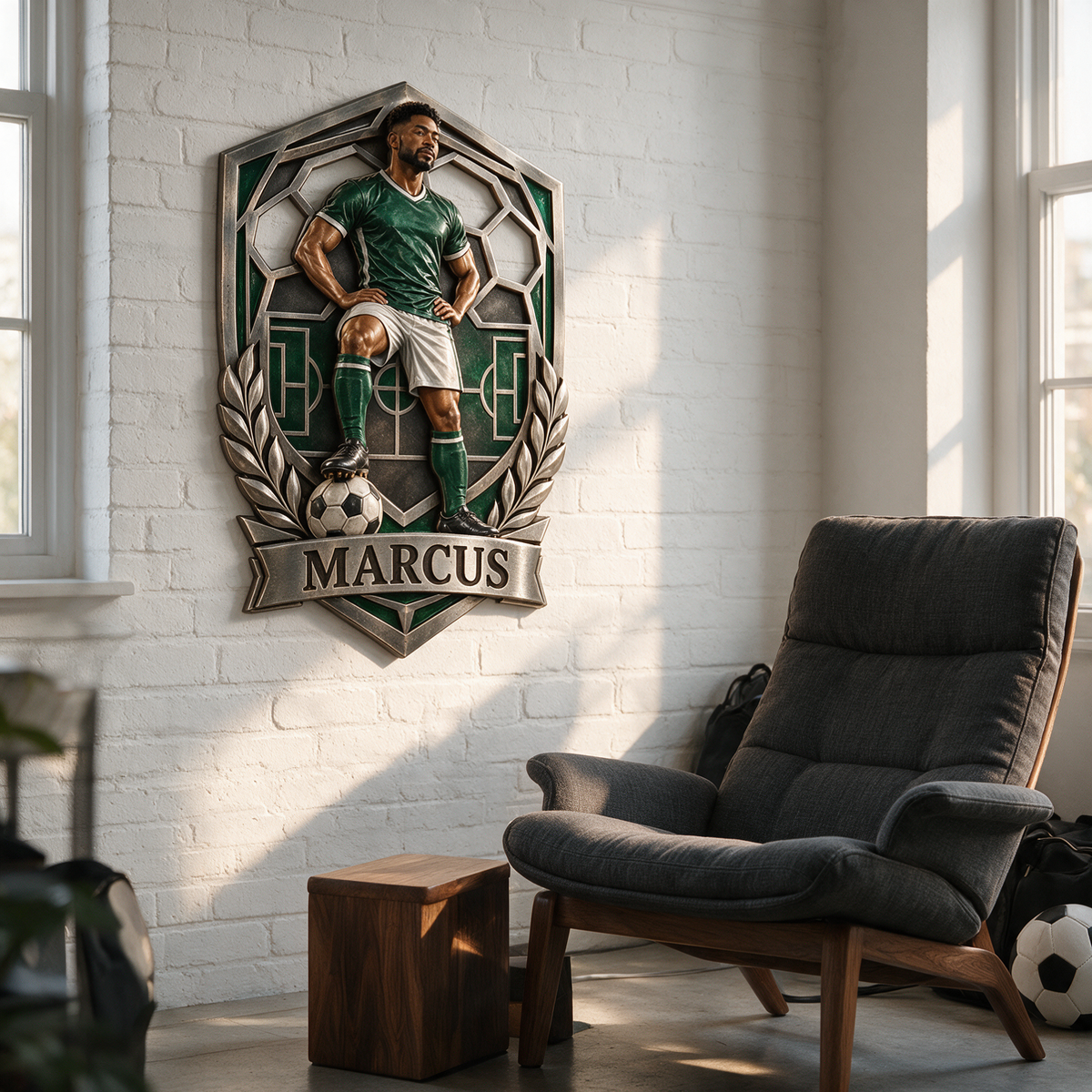 Personalized Custom Photo Soccer 3D Printed Cut Metal Sign - Gift for Young Men
