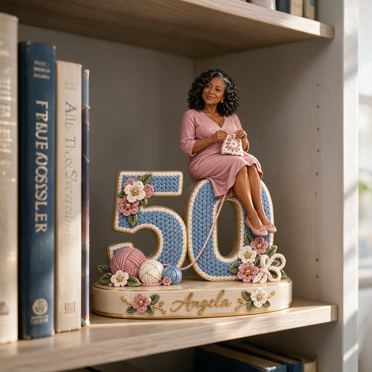 Personalized Custom Photo Crochet Custom Shaped Acrylic Plaque - 50th Birthday Gift for Women