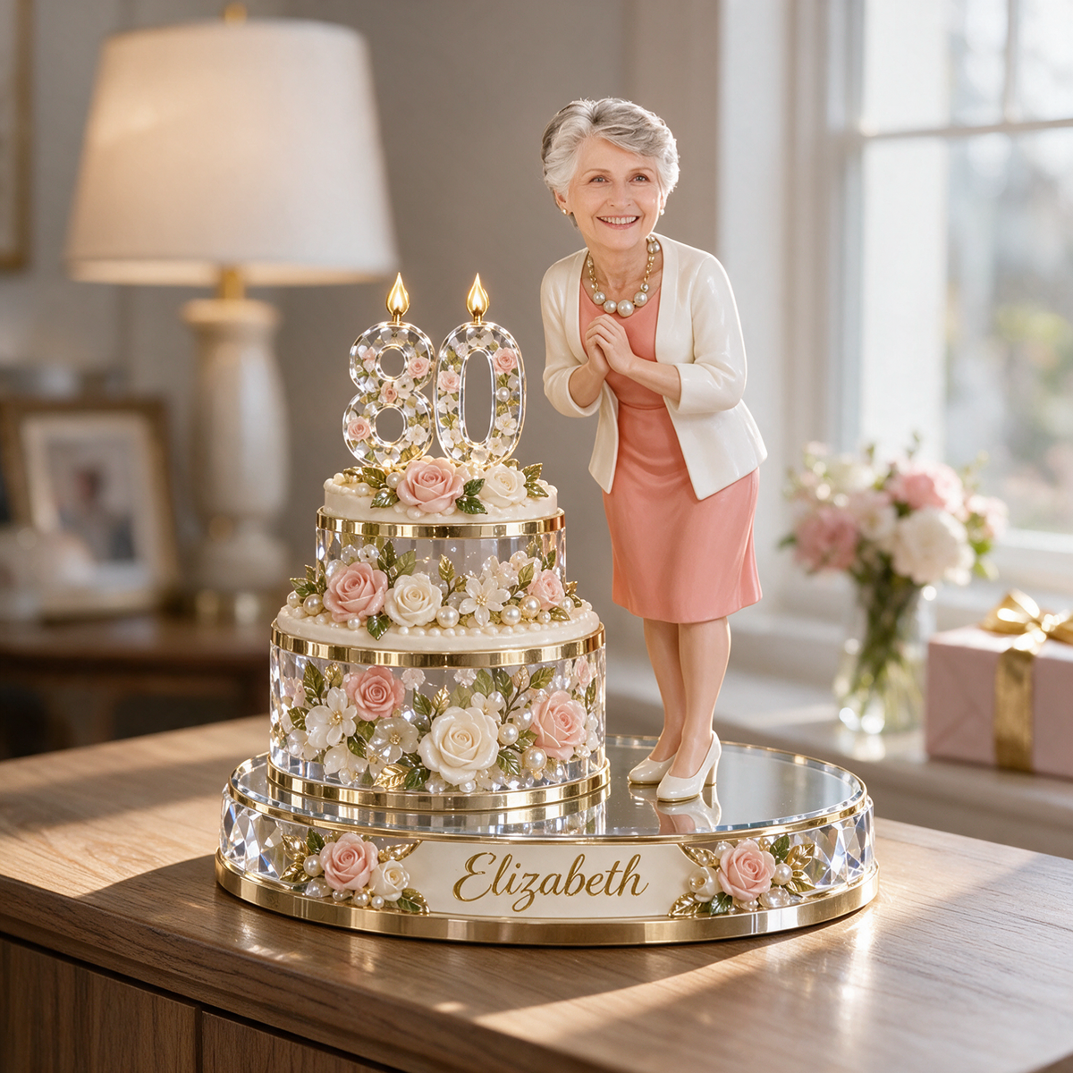 Personalized Make-a-Wish Birthday Figurine with Custom Name and Age