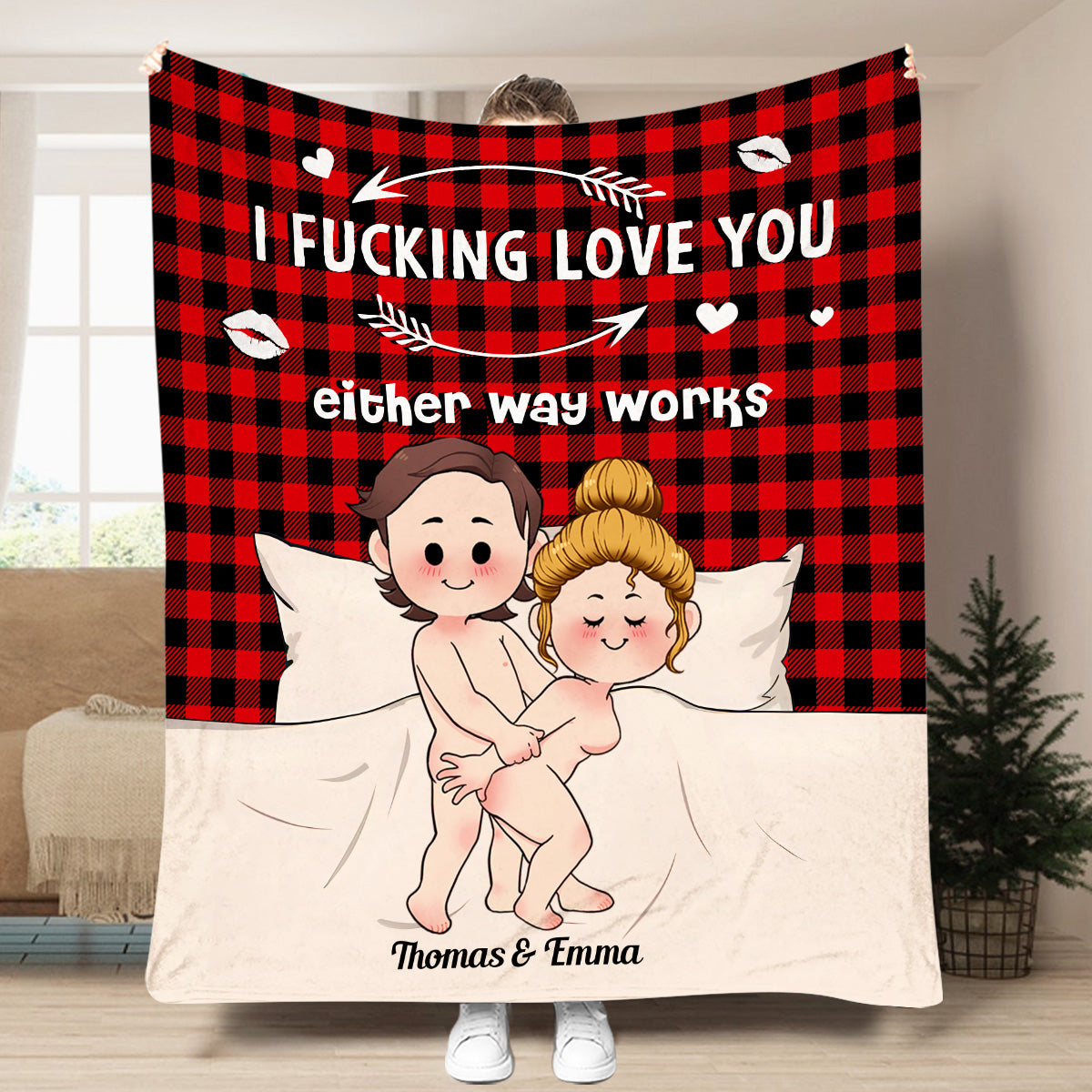 J'aime tes fesses - Couverture personnalisée pour couple