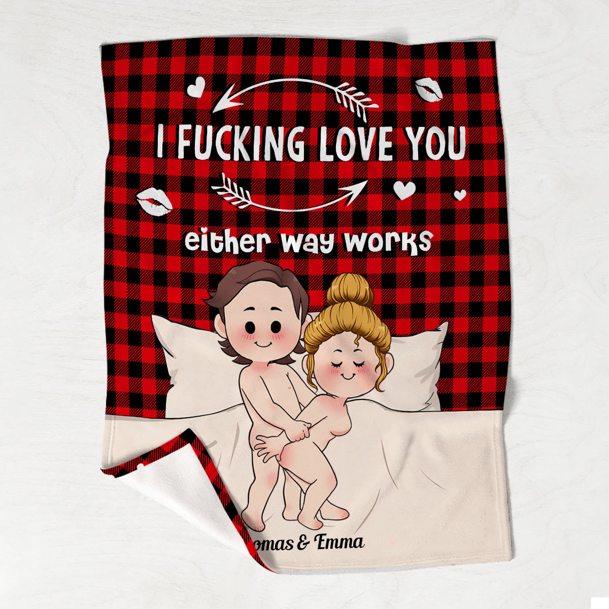 J'aime tes fesses - Couverture personnalisée pour couple
