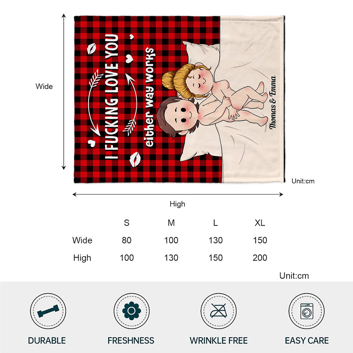 J'aime tes fesses - Couverture personnalisée pour couple