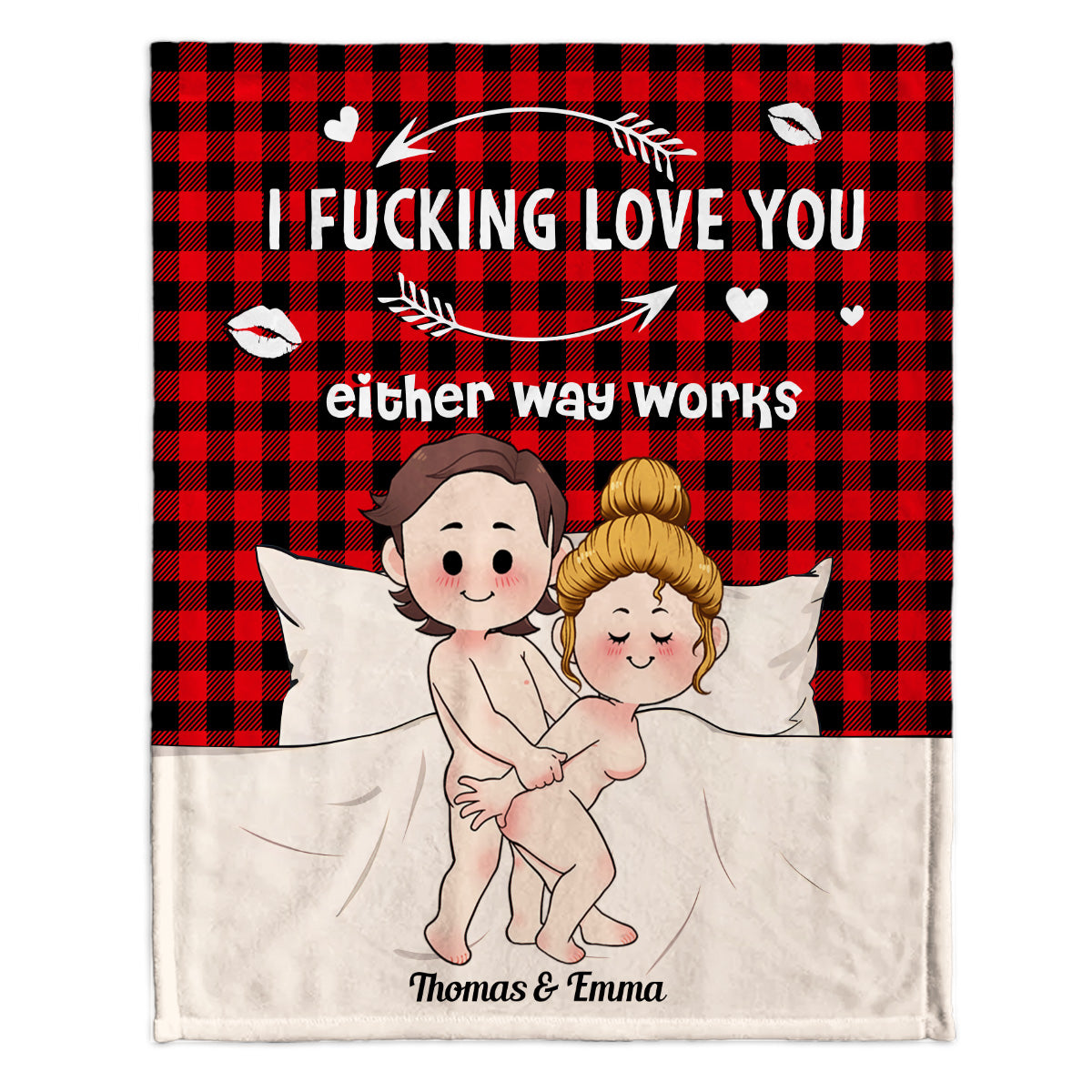 J'aime tes fesses - Couverture personnalisée pour couple