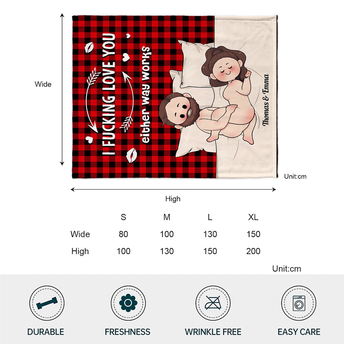 J'aime tes fesses - Couverture personnalisée pour couple