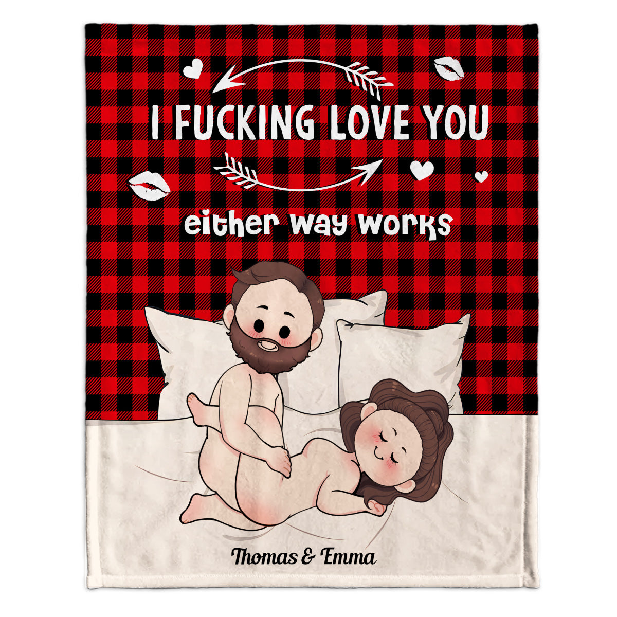 J'aime tes fesses - Couverture personnalisée pour couple