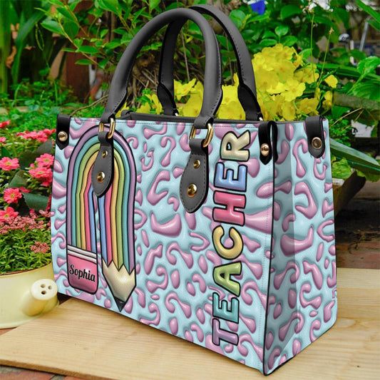 Vie d'enseignant - Sac à main en cuir personnalisé pour enseignant