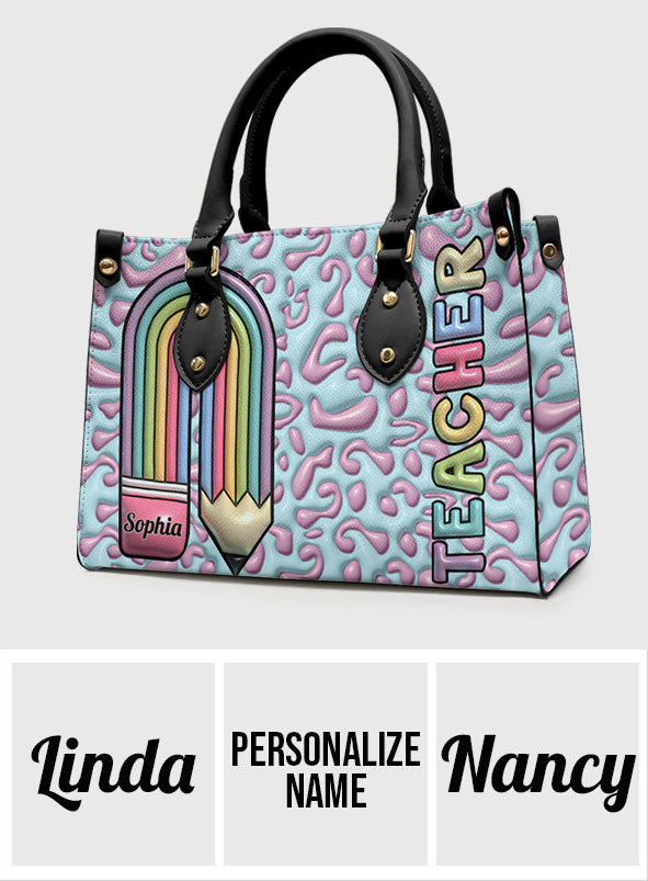 Vie d'enseignant - Sac à main en cuir personnalisé pour enseignant