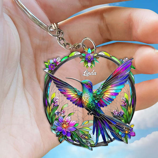 Magnifique porte-clés colibri personnalisé