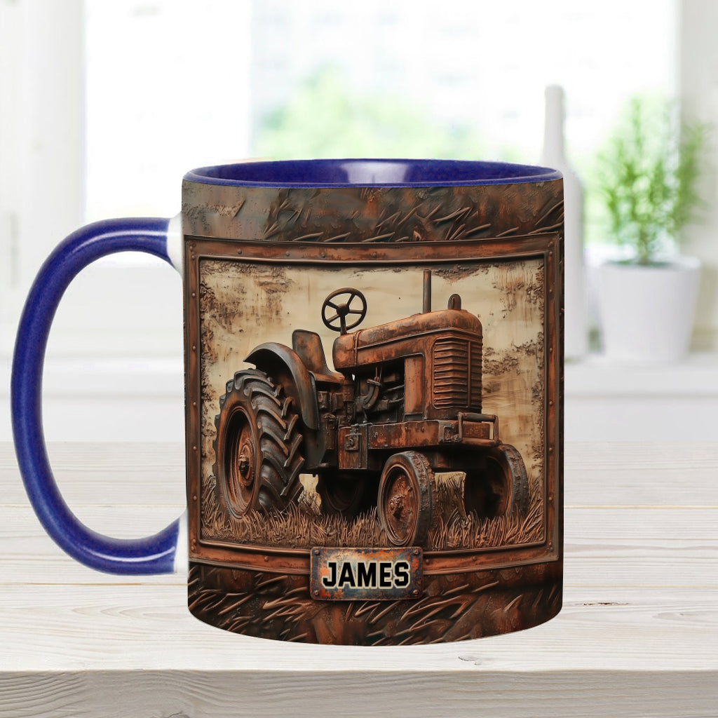 Rustic Tractor - Personalized Tractor Accent Mug