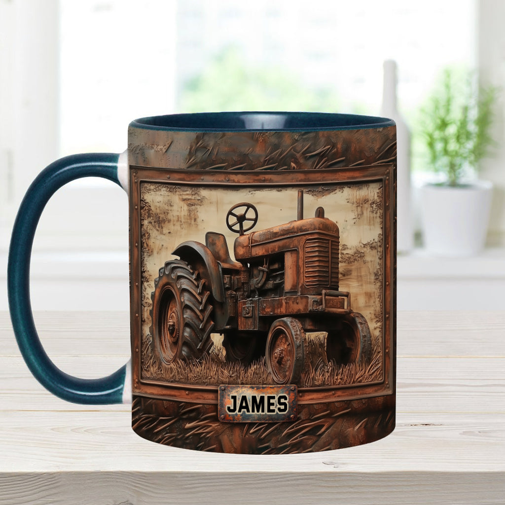 Rustic Tractor - Personalized Tractor Accent Mug
