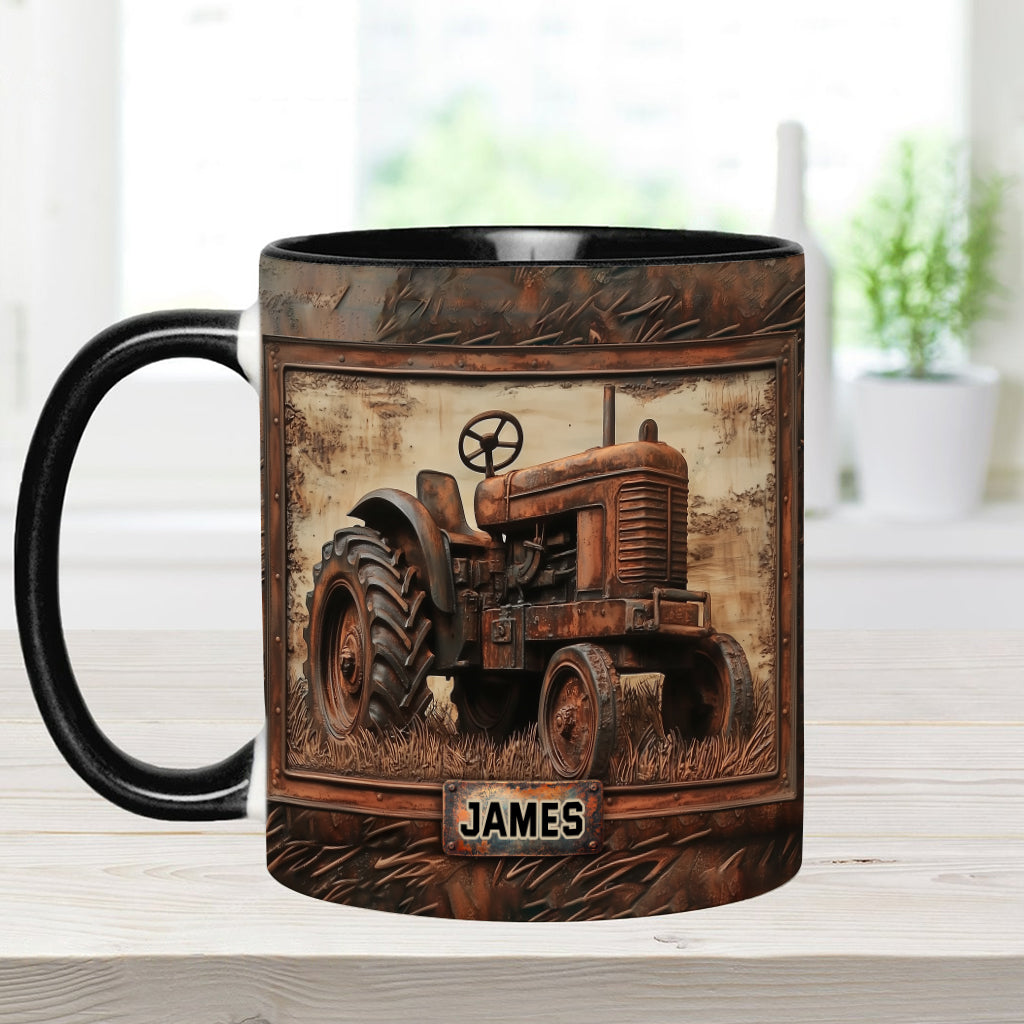 Rustic Tractor - Personalized Tractor Accent Mug