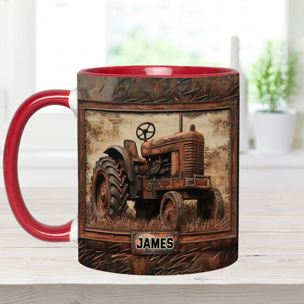 Rustic Tractor - Personalized Tractor Accent Mug