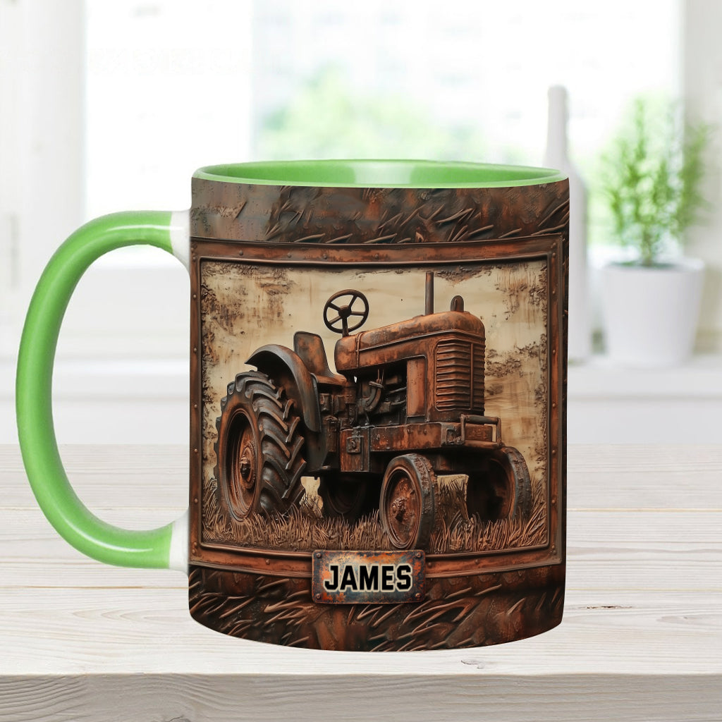 Rustic Tractor - Personalized Tractor Accent Mug