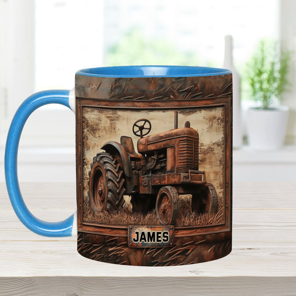 Rustic Tractor - Personalized Tractor Accent Mug