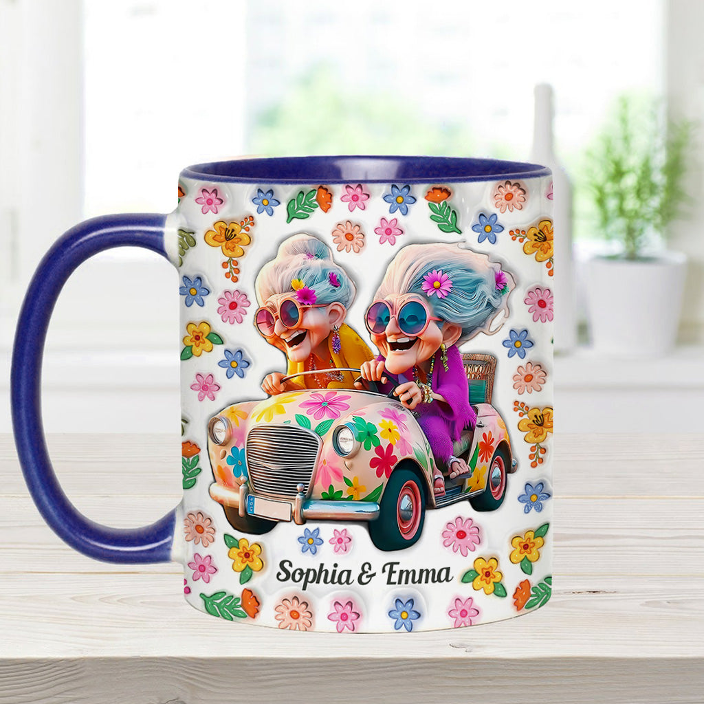 We'll Be Friends 'Til We're Old And Senile - Personalized Bestie Accent Mug