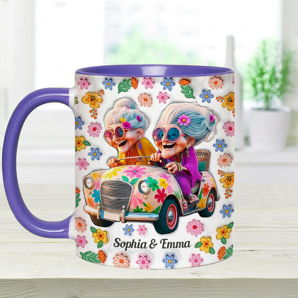 We'll Be Friends 'Til We're Old And Senile - Personalized Bestie Accent Mug
