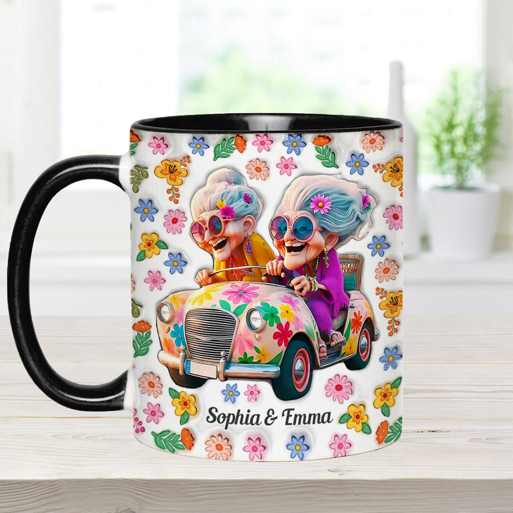 We'll Be Friends 'Til We're Old And Senile - Personalized Bestie Accent Mug