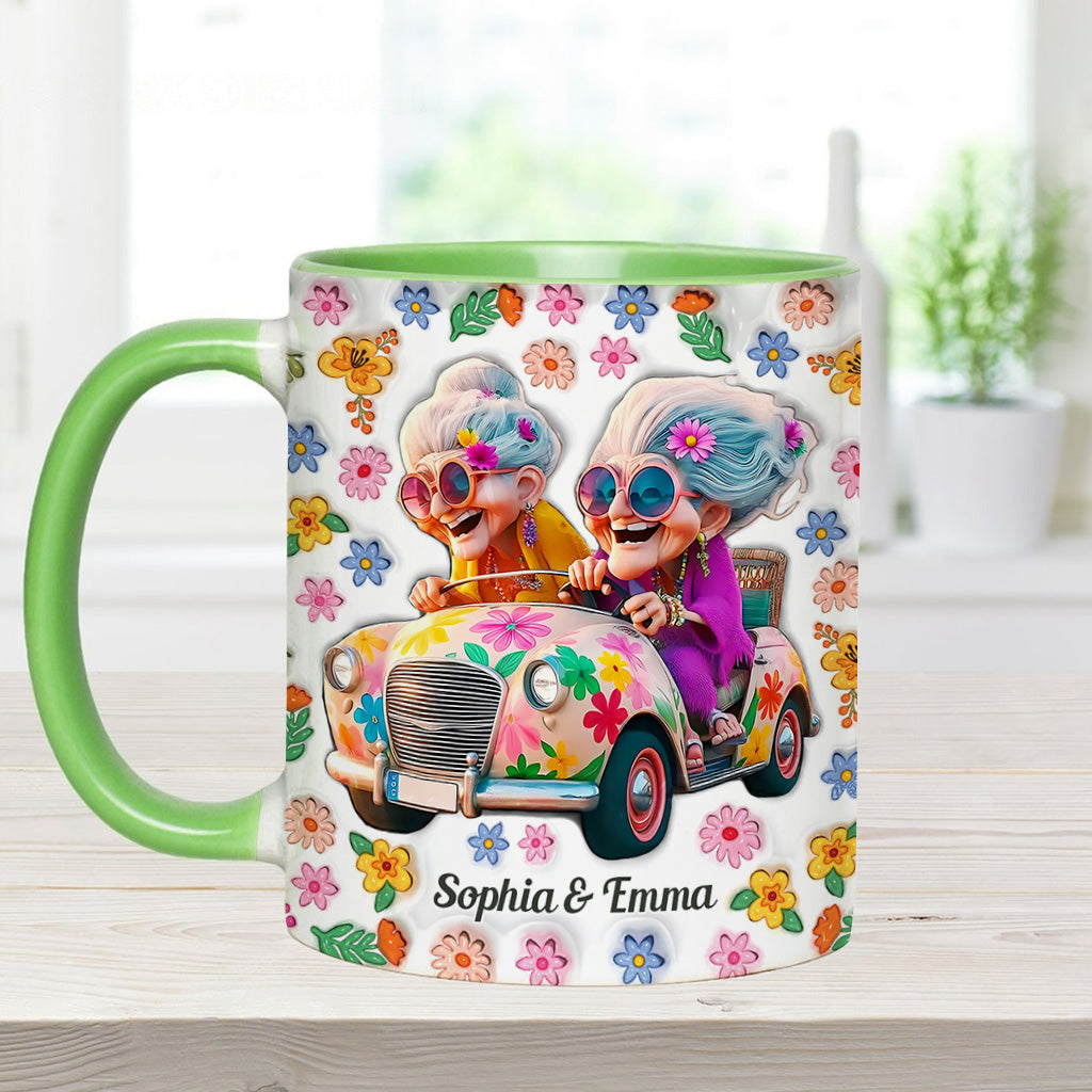 We'll Be Friends 'Til We're Old And Senile - Personalized Bestie Accent Mug