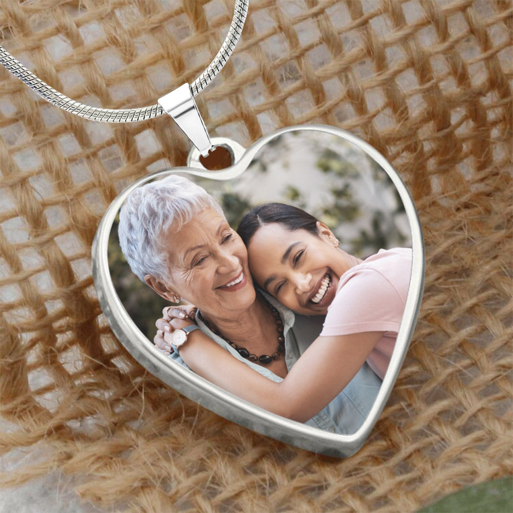 Merci maman - Cadeau pour maman, grand-mère, épouse, petite amie, fille - Collier pendentif cœur personnalisé