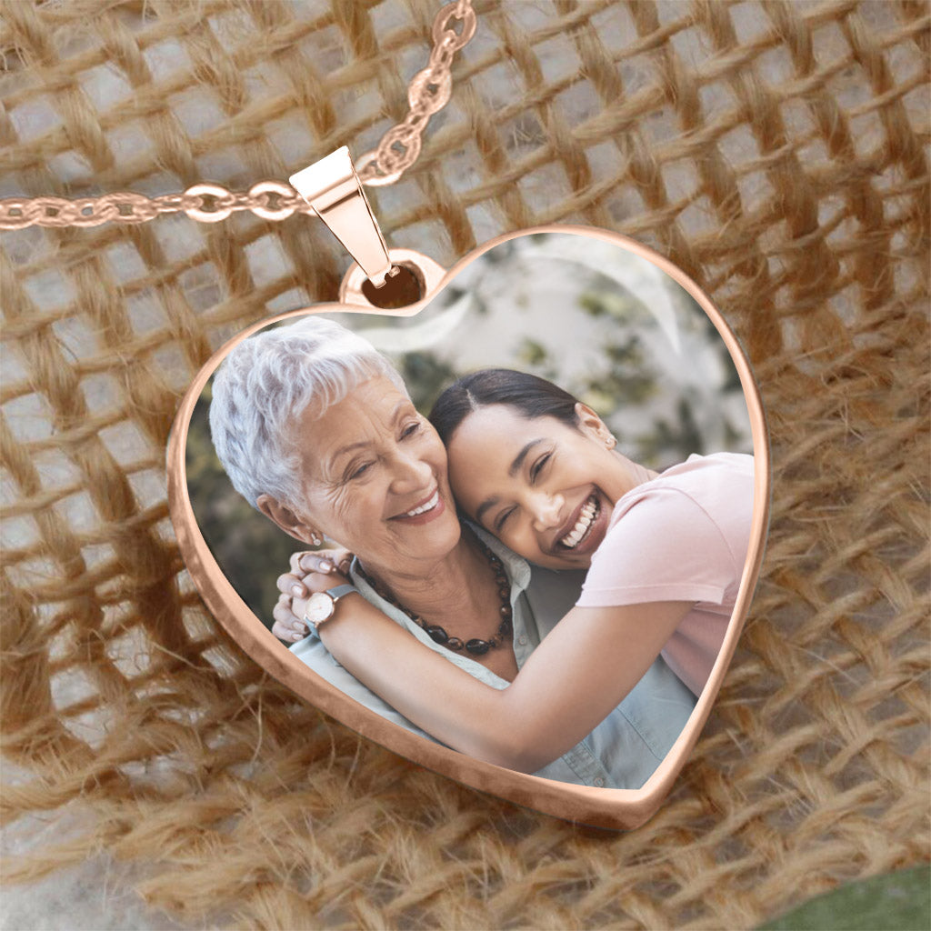 Merci maman - Cadeau pour maman, grand-mère, épouse, petite amie, fille - Collier pendentif cœur personnalisé