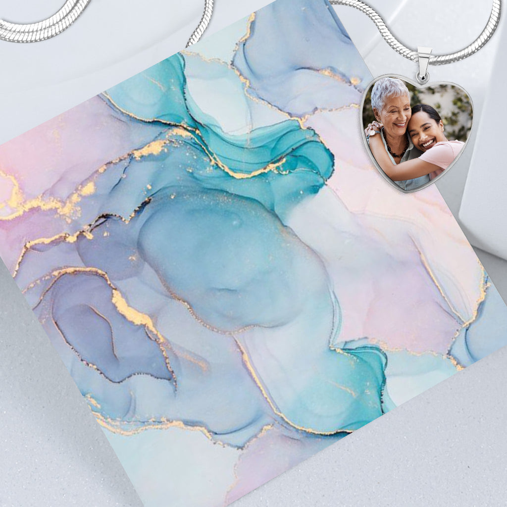 Merci maman - Cadeau pour maman, grand-mère, épouse, petite amie, fille - Collier pendentif cœur personnalisé