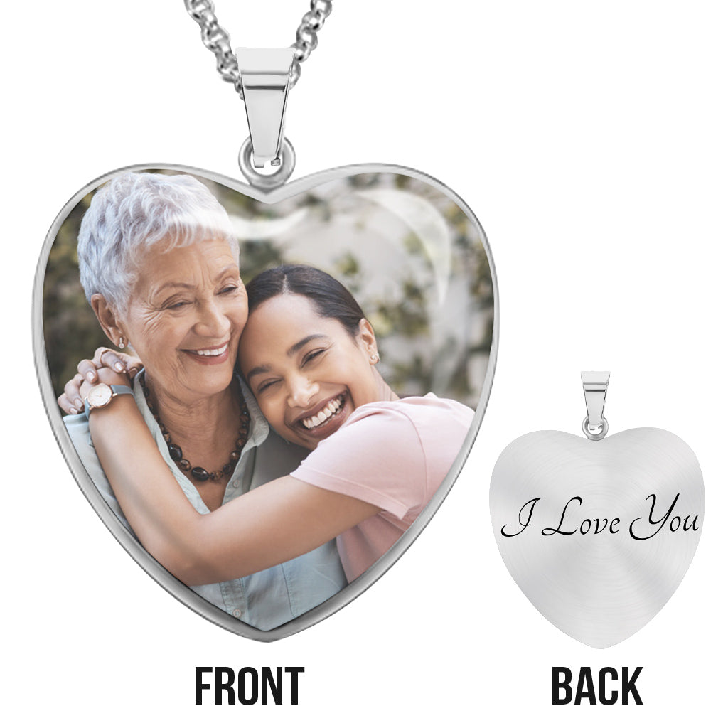 Merci maman - Cadeau pour maman, grand-mère, épouse, petite amie, fille - Collier pendentif cœur personnalisé