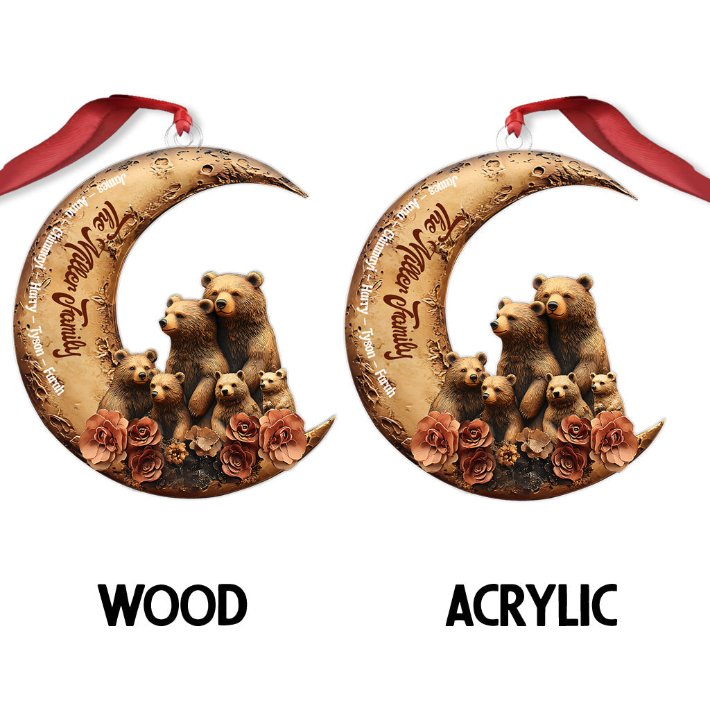 Bear Family - Personalized Family Custom Shaped Ornament