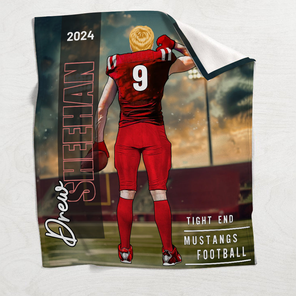 Any Name, Number, Team... - Personalized Football Blanket