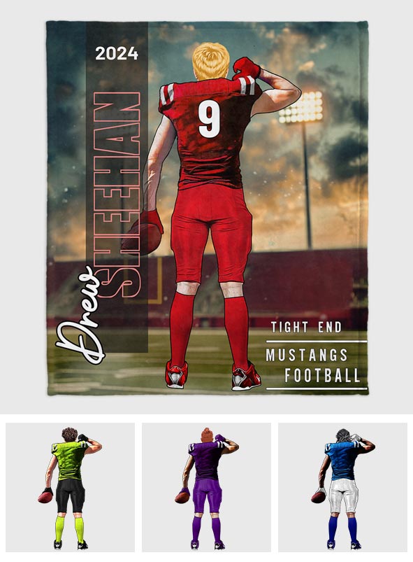 Any Name, Number, Team... - Personalized Football Blanket