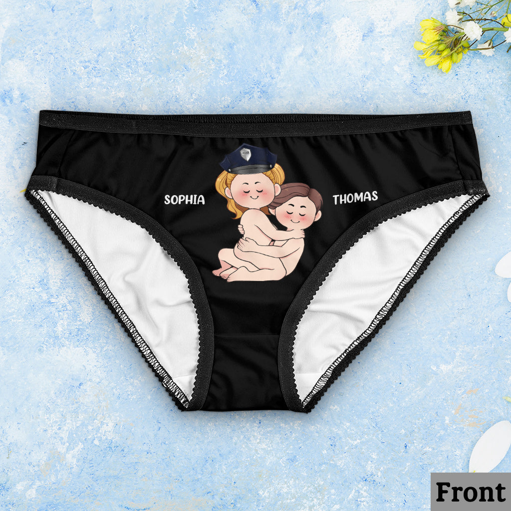 J'adore la police - Slips personnalisés pour couples (femme et homme)