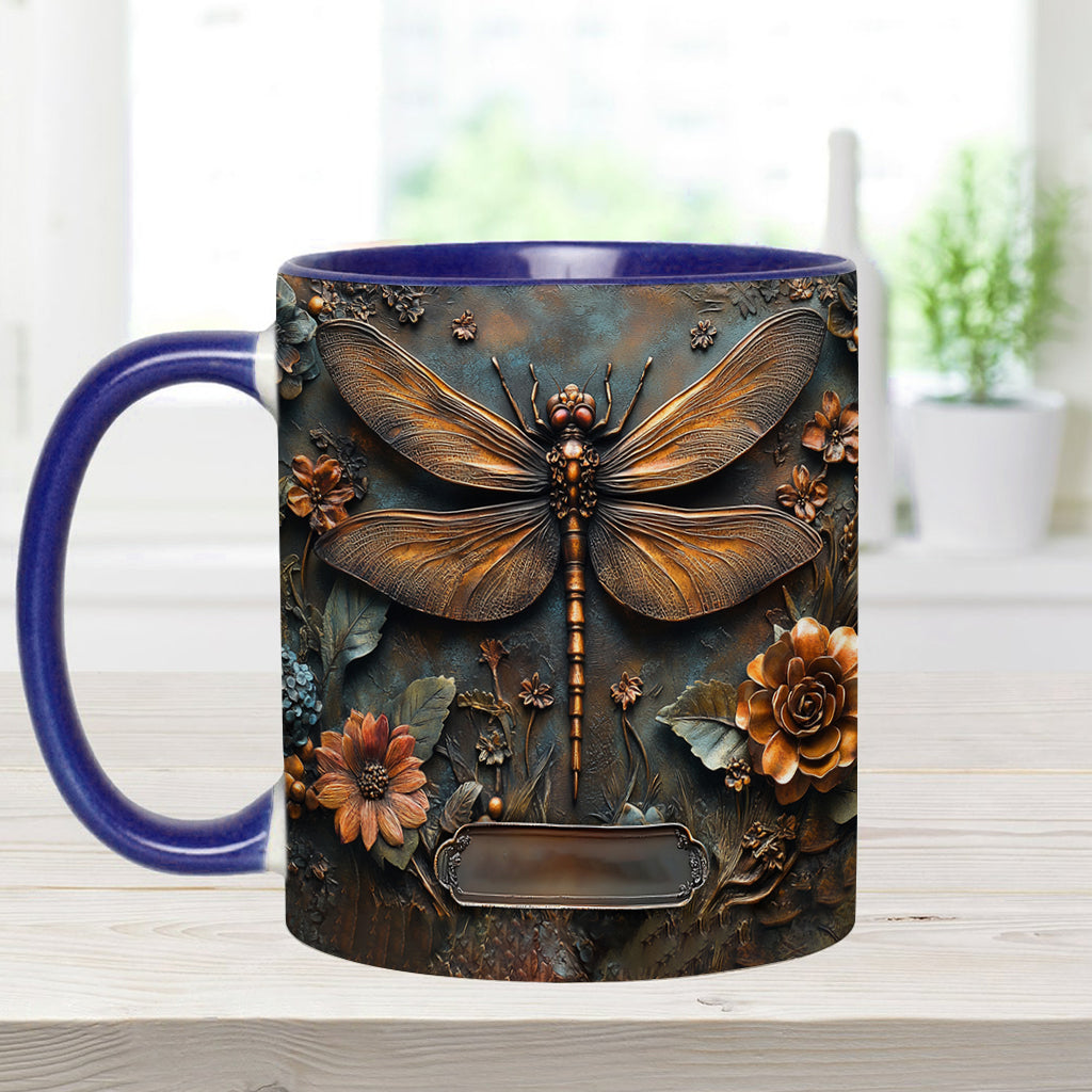 Vintage Soul - Personalized Dragonfly Accent Mug