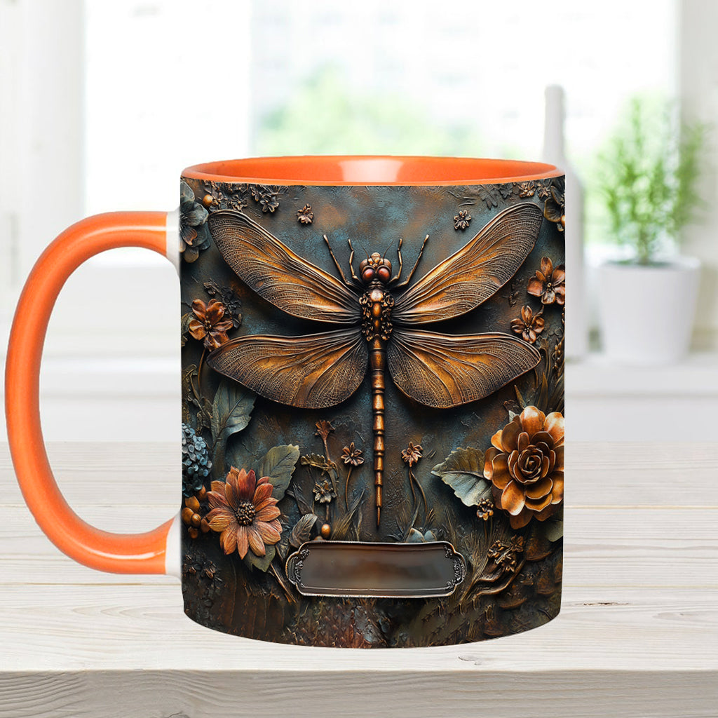 Vintage Soul - Personalized Dragonfly Accent Mug