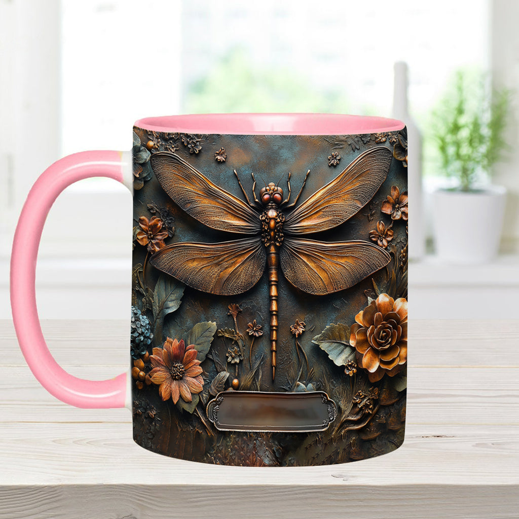 Vintage Soul - Personalized Dragonfly Accent Mug